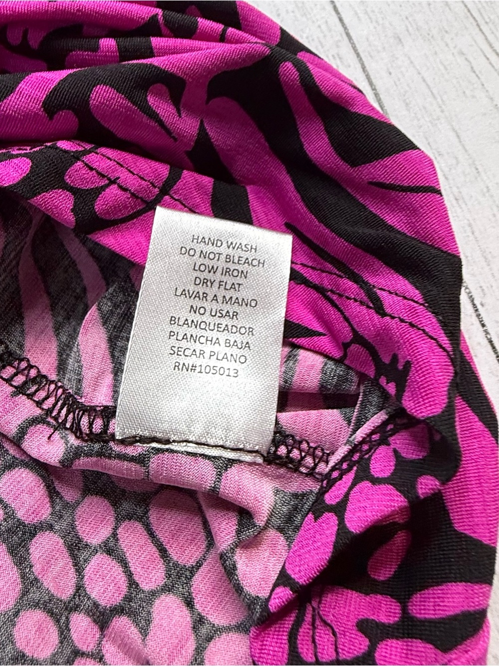 Dear Scarlett Lizzy Top Magenta Black Zebra Animal Print 3/4 Sleeve NWT Sz Large - Picture 12 of 12